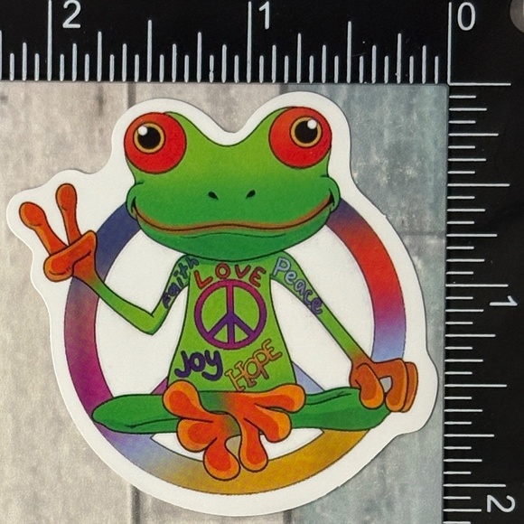 🌀10/$10🌀 Psychedelic Frog Reusable Waterproof Vinyl Sticker Decal - Picture 1 of 1